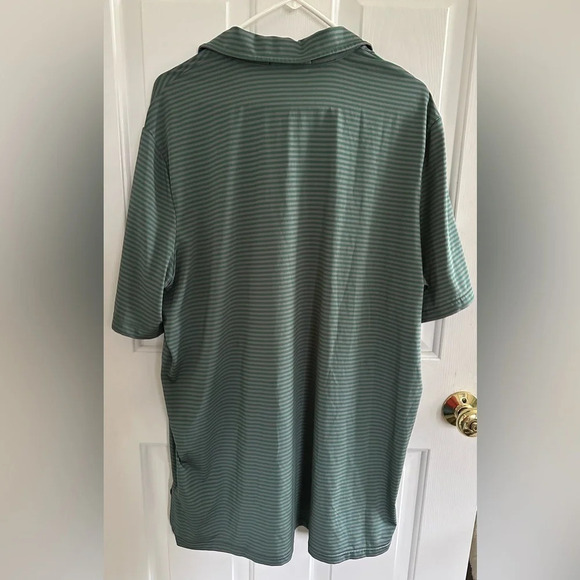 Men’s RALPH LAUREN RLX XL Performance Polo Green Gray Stripe Phila Cricket Club - Picture 2 of 8